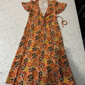 Marine Layer Orange Floral Dress